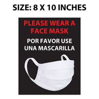 Thumbnail for Please wear mask English and Spanish window cling decals