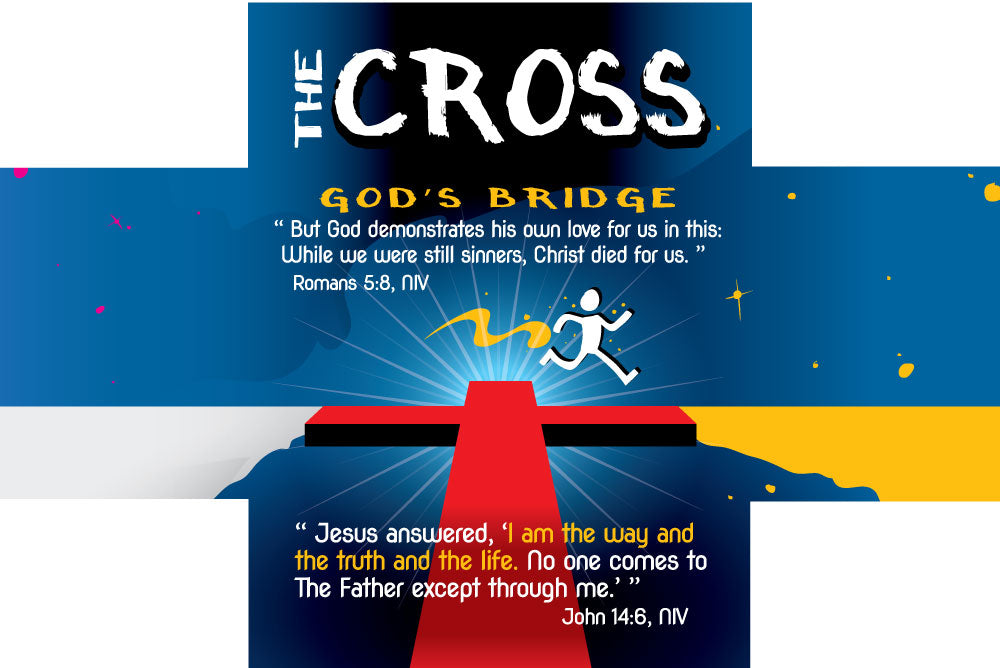 Memory Cross Gospel Tract for Youth and Adults - size: 3  x 4.5 inches - 24 per pack
