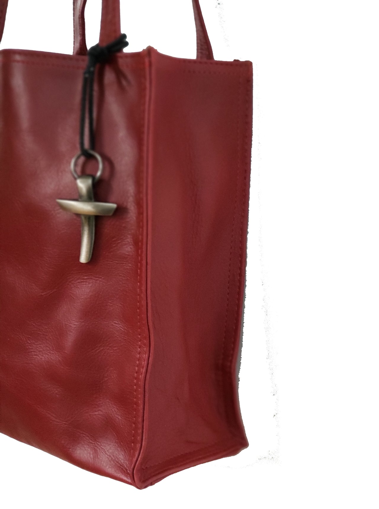 Leather Tote Bag by Crimson Truth Black